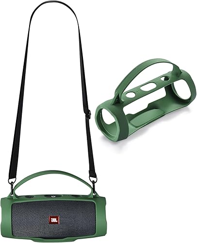 AZTOPA Silicone Case Cover Replacement for JBL Charge 4  Charge Essential 2,Flexible Protective Sleeve with Handle & Strap Compatible with JBL