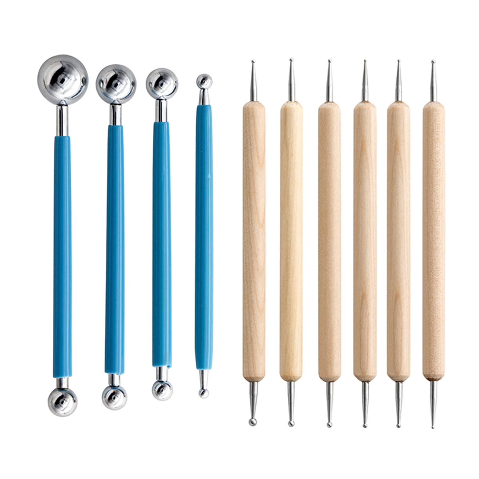 YROHGKPN Tools Ball Embossing Dotting Pen Pottery Clay Sculpting Embossing Art for Adults Kids Beginner 10Pcs Dotting Tools Ball Styluses