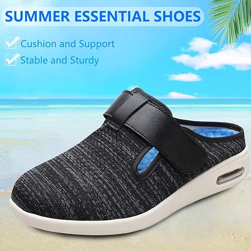 Miniatura 8 de Zapatillas diabéticas para mujer con cierre ajustable para edema diabético fascitis plantar, juanetes artritis pies hinchados