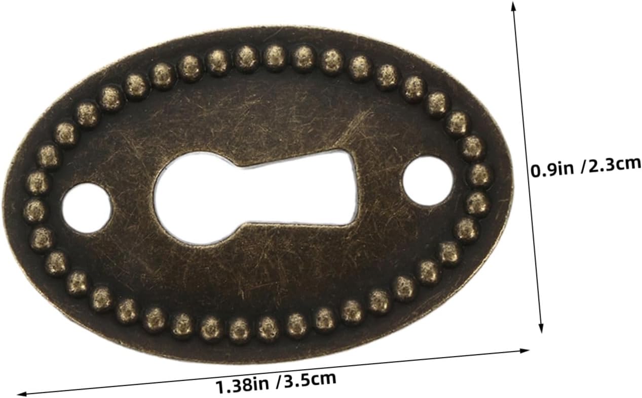 25pcs Antique Oval Keyhole Cover Plates for Dresser Drawer