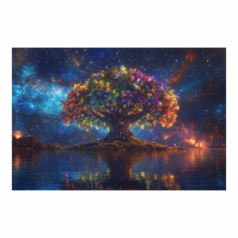 ZAMAEIU Tree of life wall art Stellars-sea Tree abstract canvas wall, For Bathroom, Living Room, Bedroom, Office.Gift for Home Decor(green)-30x50cm Unframed