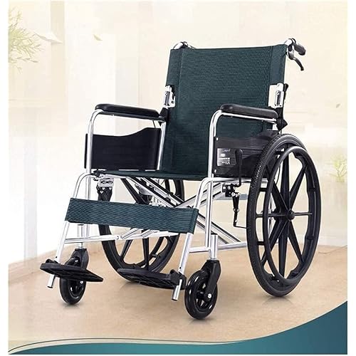 VejiA Wheelchairs Aluminum Wheelchair, Light Weight, Foldable Frame, Attendant-Propelled Wheelchairs, Portable Traffic Tourism Chair, Back Removable, Padded