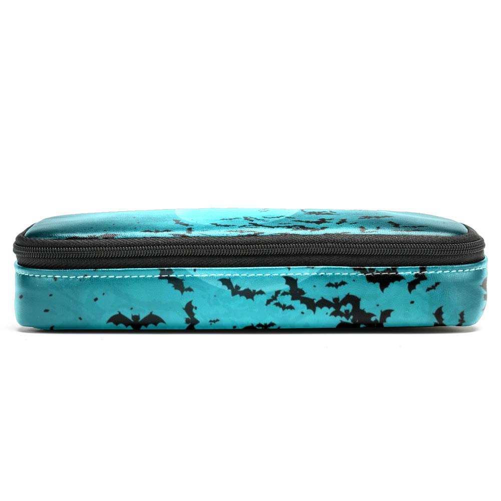 Yyoretp Federmäppchen Mit Fledermaus-Motiv - Doppellagiger Stifteetui Blau, 21x10,5x5cm