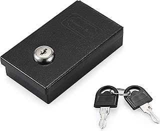 Metall Geldkassette Spardose mit 2 Schlüssel Taschenformat Sparbüchse mit Schloss Klein Sparschwein Wasserdicht Geldbox Tragbar Metalldose für Scheine Münzen abschließbar Schwarz Klappdeckel