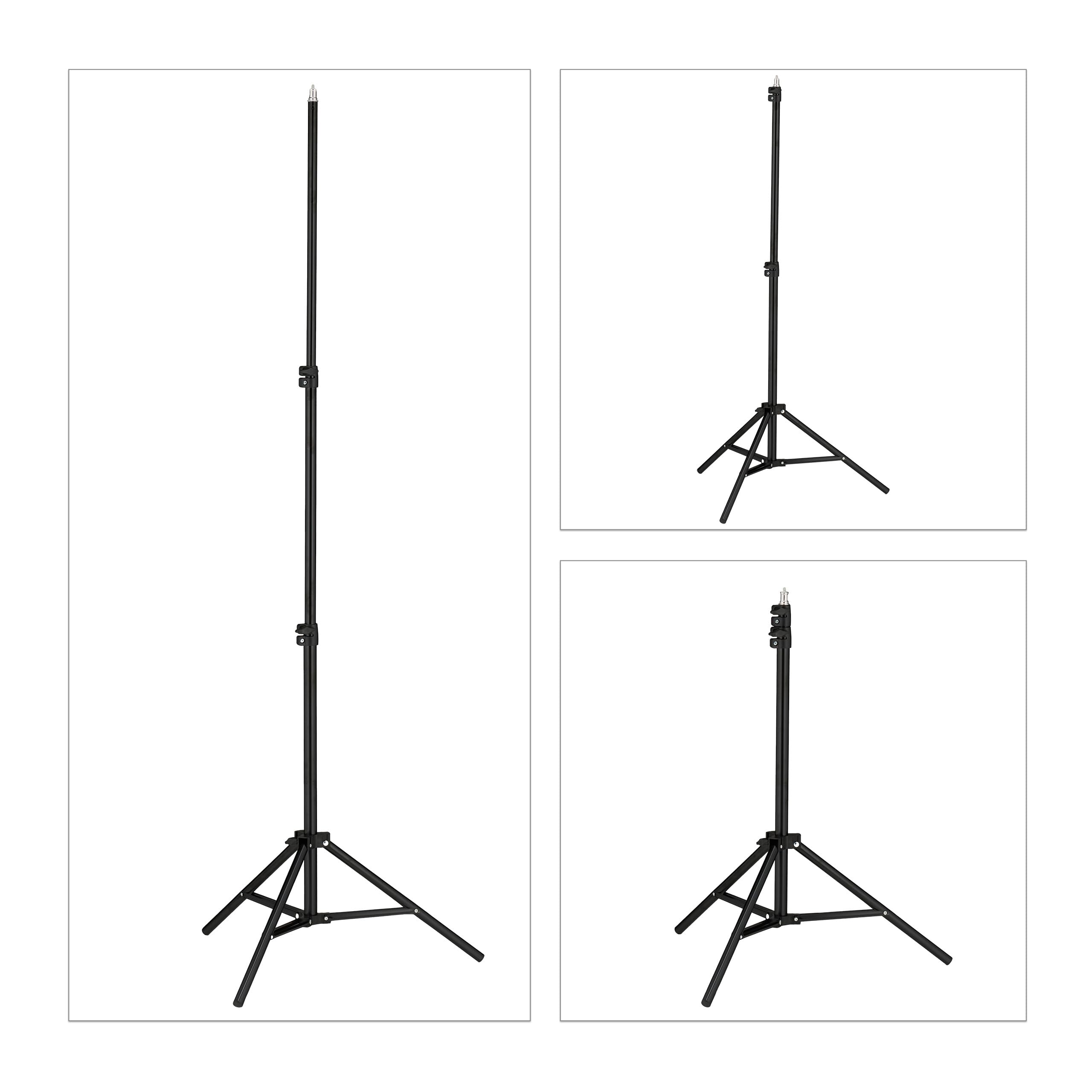 Relaxdays lampa pierścieniowa ze statywem 10 cali, ściemniana, do makijażu, fotografii, wideo, oświetlenie pierścieniowe, telefon, kolor biały/czarny