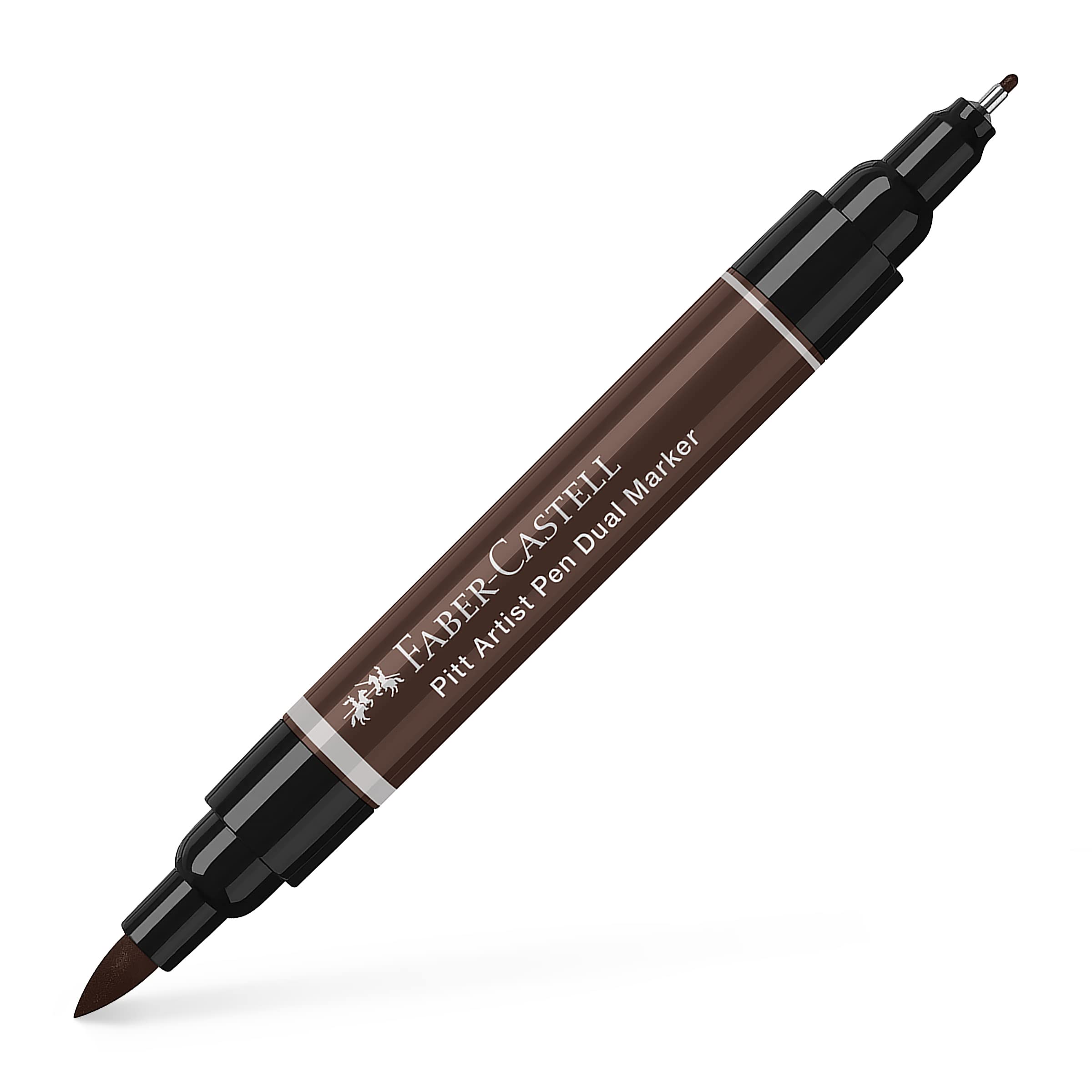 Faber-Castell Art & Graphic Pitt Artist Pen Dual Marker India Ink, Dark Sepia, Single Pitt Pen, Art, Craft, Drawing, Sketching, Home, School, University, Colouring