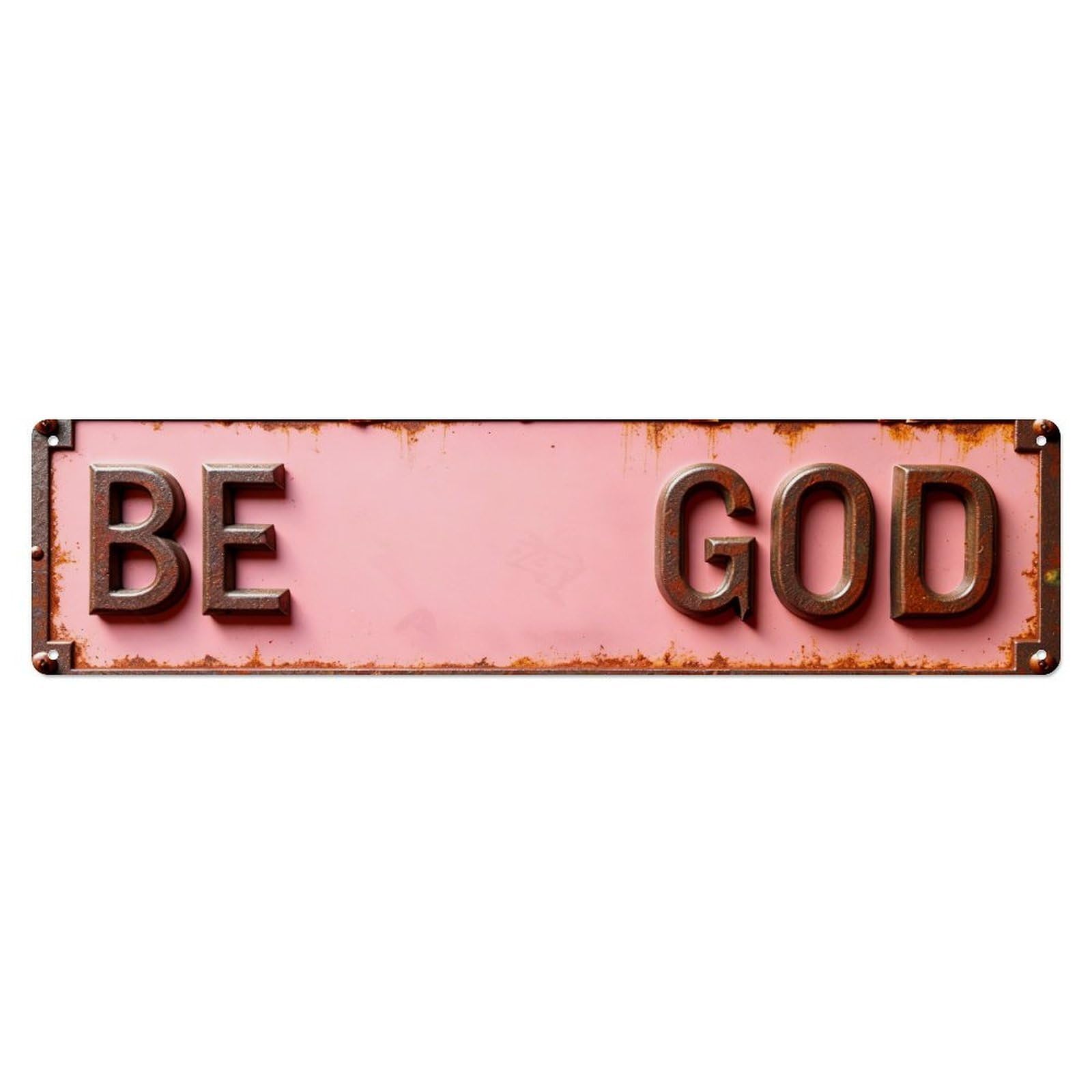 Iageret Vintage Be The God Sign Metal Tin Sign Retro Wall Decor, Bar Garage Cafe Kitchen Home Wall Art Poster Decoration 4X16inches