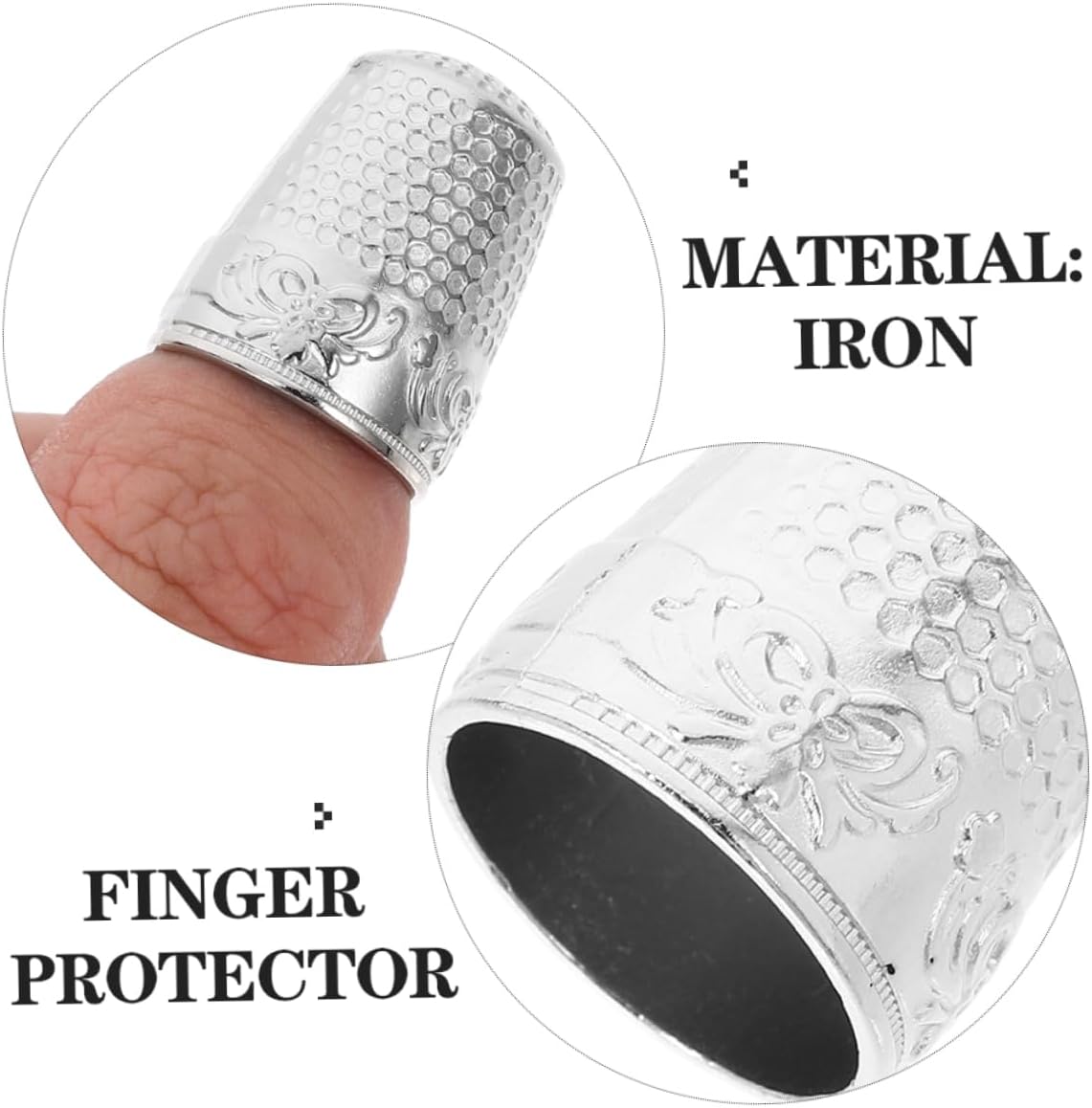 SHINEOFI 12pcs Quilting Thimble Hand Sewing Accessory Metal Thimble Finger Sewing Tool for Needlework