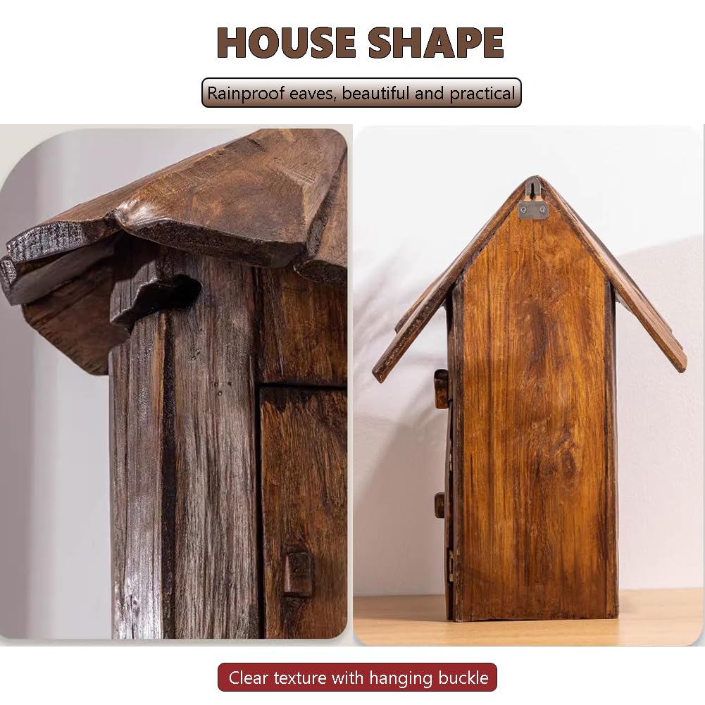 Buzón de pared de madera con diseño clásico para uso en exteriores