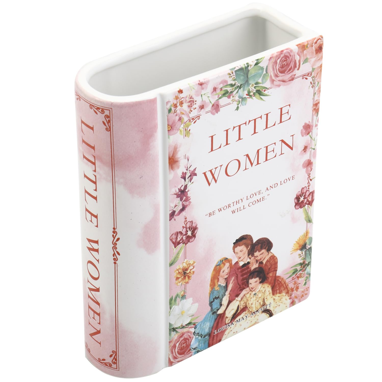 KRYSTHIA Ceramic Book Vase, Book Vases for Flowers, Book Shaped Vase for Tulips, Modern Flower Vases for Living Room, Office, Coffee Table, Bookshelf Decor โ image 1
