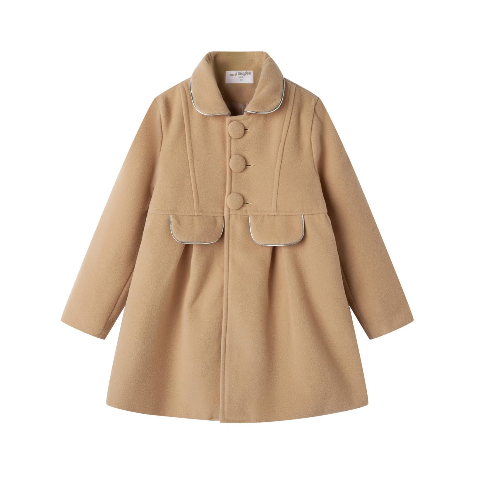 Mud Kingdom Girls Peacoat Dress Coat Faux Wool Lapel Outerwear