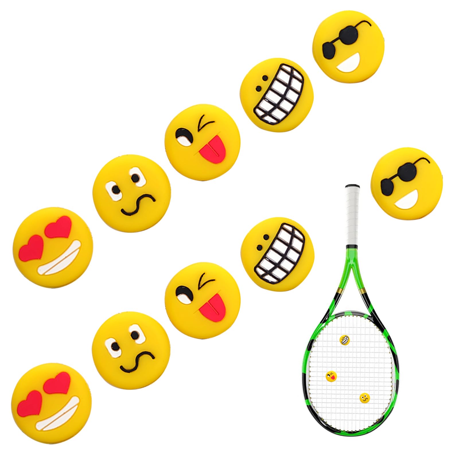 Vastsea 10 Piezas Amortiguador Raqueta, Amortiguador Animal de Vibración de Tenis, Amortiguador Antivibrador de Raqueta, para Tenistas o Entusiastas De Los Deportes(Color Aleatorio)