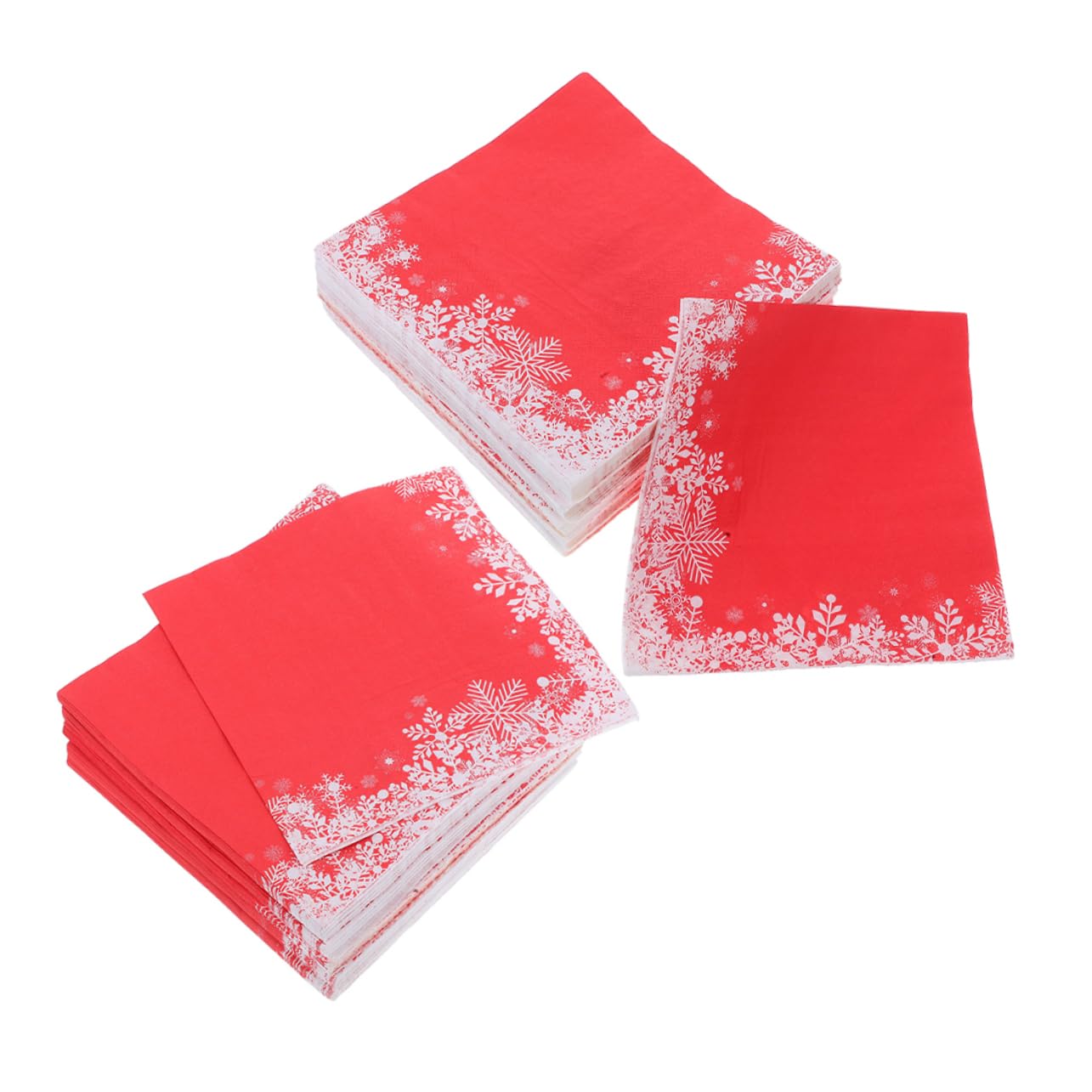 Beaupretty 120stücke Papierservietten mit Schneeflockenmotiv für Festessen Einweg-weihnachtsservietten Dekorativ Rot für Empfänge und Hochzeiten