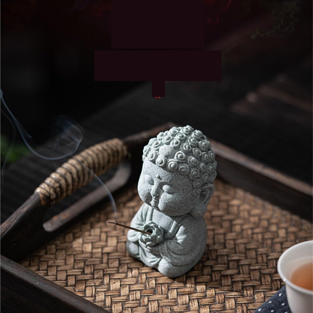 Cascada De Incienso Quemador de Incienso Estilo Chino con Forma Buda pequeño y Creativo for el hogar, Escritorio, Adornos for Mascotas té Quemador De Incienso De Reflujo(B)