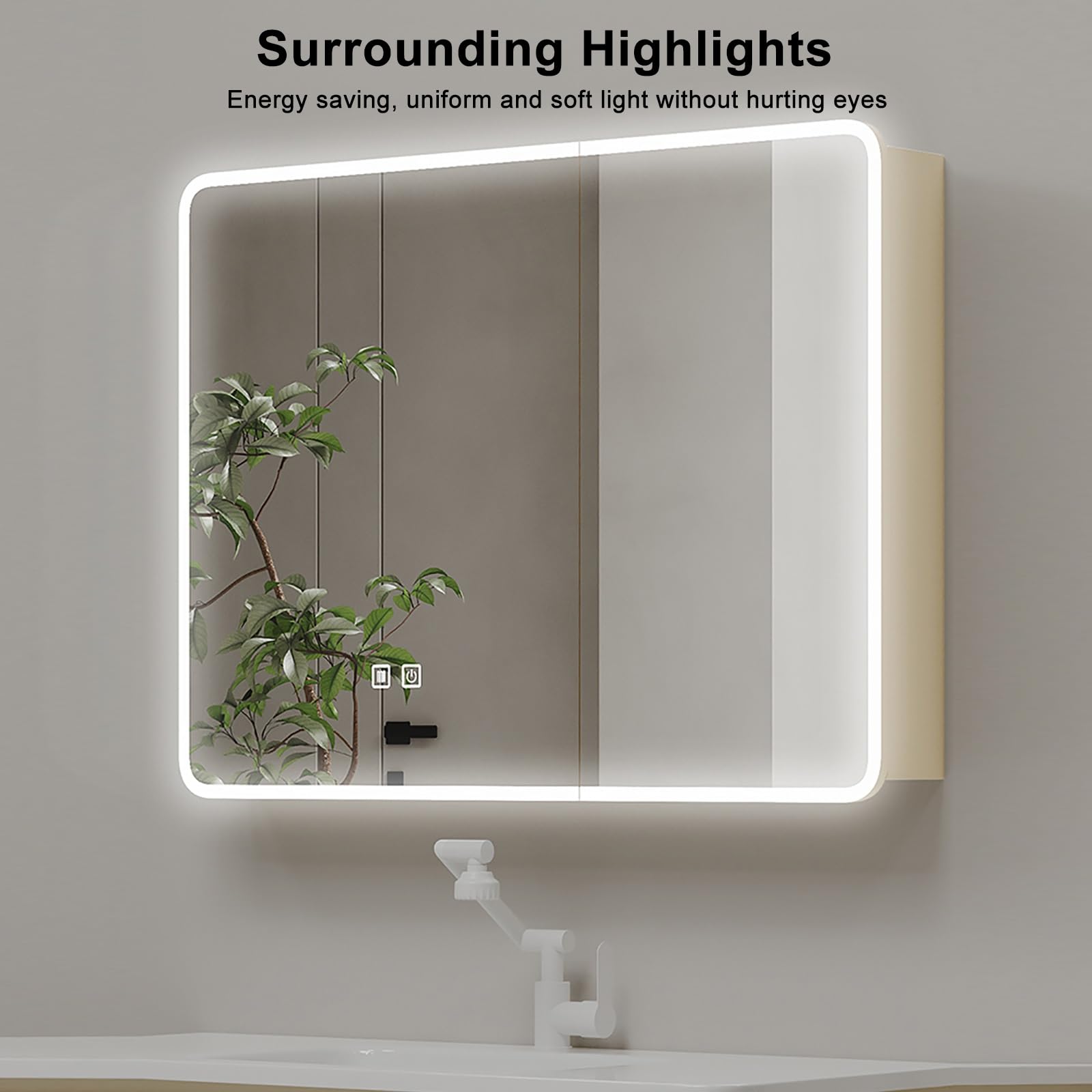 Amazon.co.jp: ミラーキャビネット 洗面所 2ドアバスルームミラー