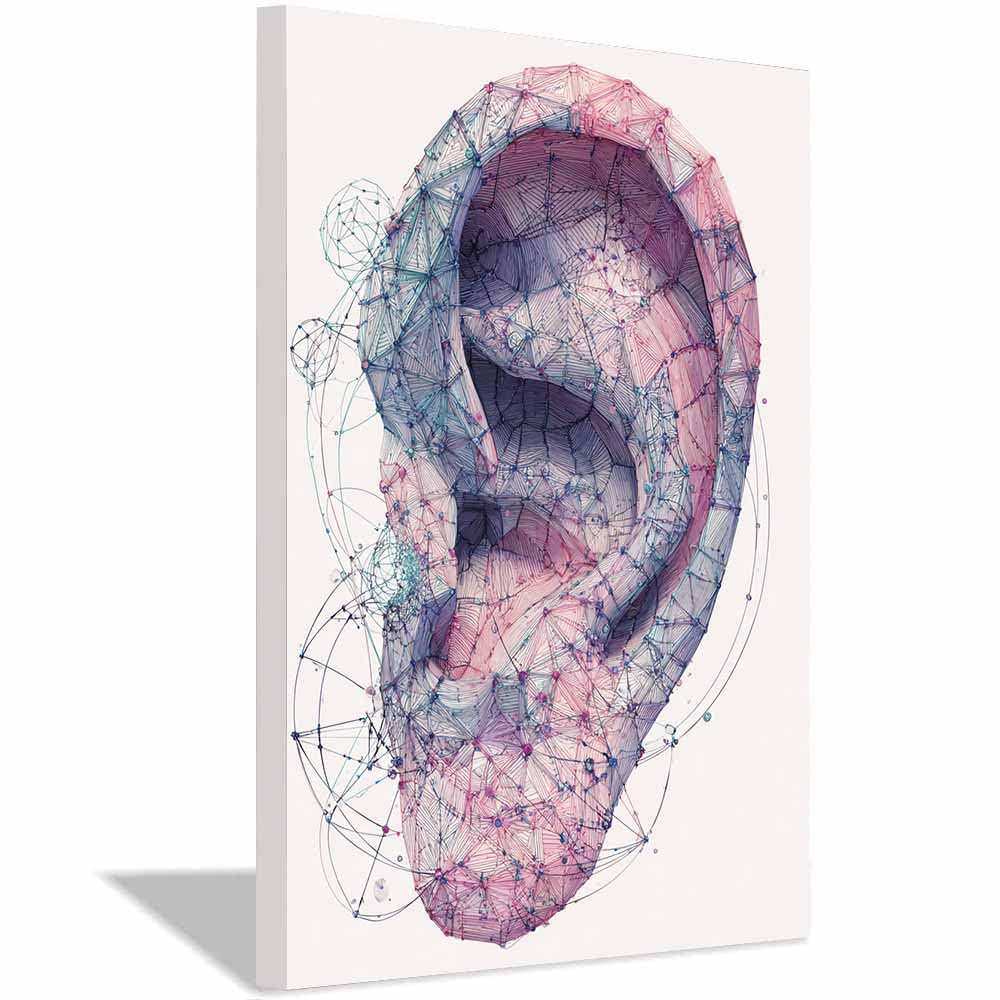 CUDAOO Moderno Pintura lienzo abstracta carteles e impresiones Redes de orejas para decoración de sala de estar regalo La Oficina Dormitorio（Lila172-60x80cm Enmarcado