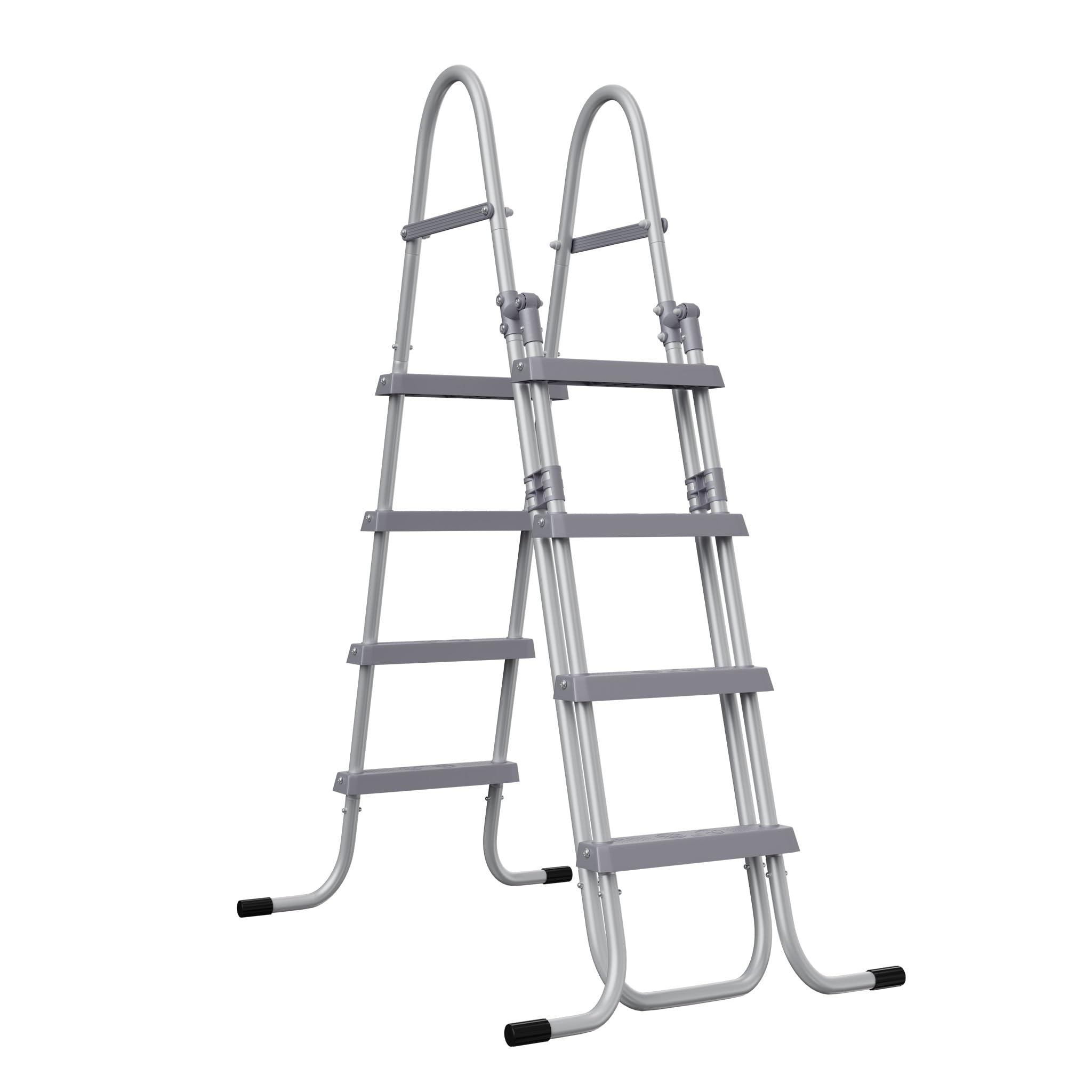 HENGMEI Échelle de piscine 4 marches avec main courante, échelle d'entrée pour piscines hors sol antidérapante, échelle de sécurité avec dispositif antidérapant. Capacité de charge maximale : 150 kg