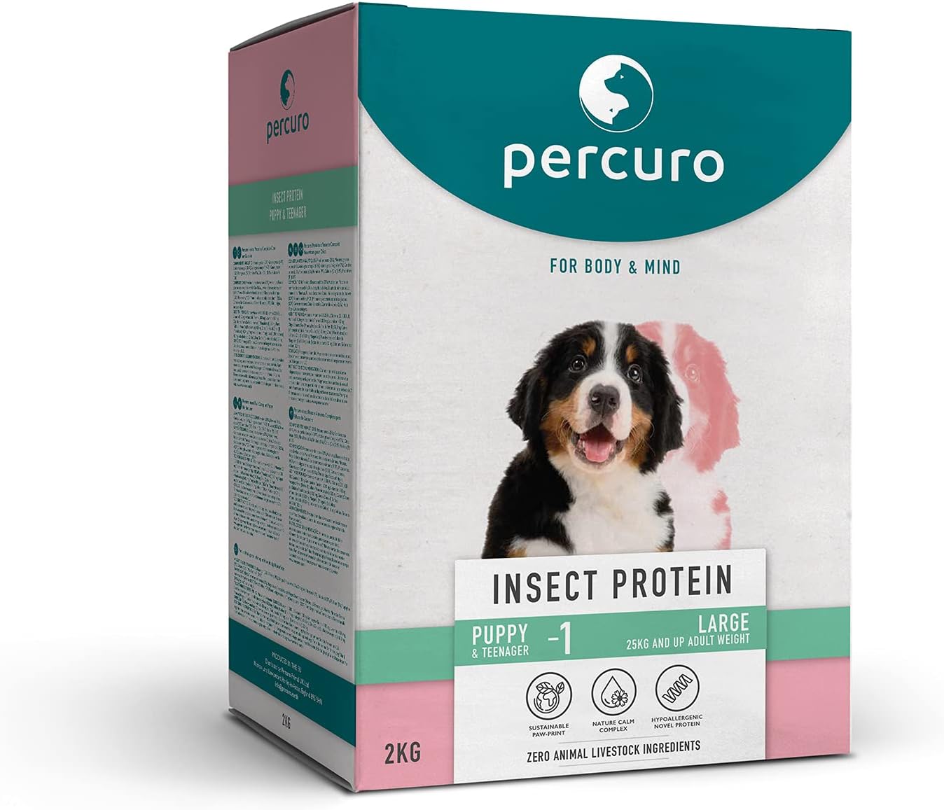 Percuro Hypoallergenic Dry Dog Food | Insect Protein, Meat Free | Healthy, Sustainable | Puppy Large Breed - 2kg