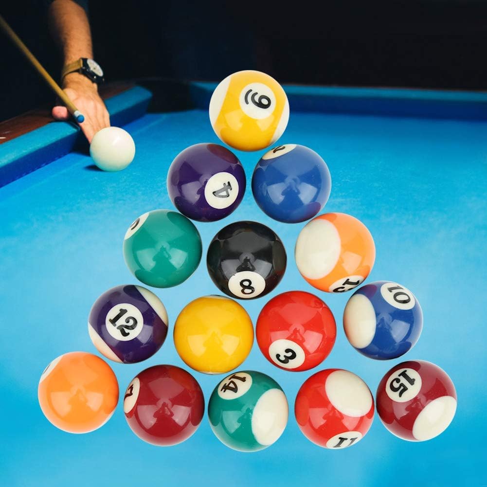 Set da 16 Palline da Biliardo, Palline da Allenamento per Stecca da Biliardo da 38 mm In Resina, Palline da Biliardo per Bambini, Mini Tavolo da Biliardo Giocattolo, per Sale Giochi E Attività Ricreat