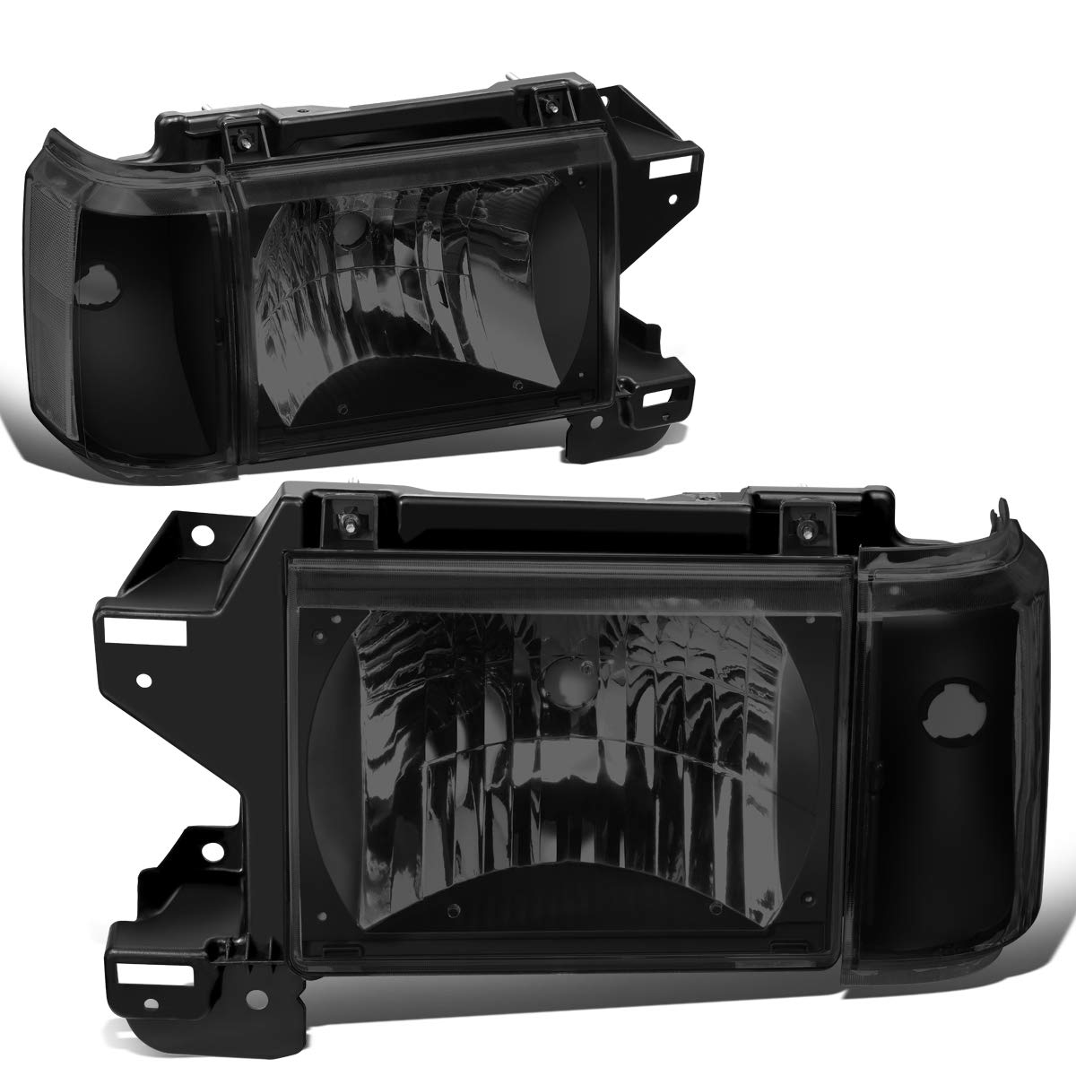 DNA MOTORING HL-OH-F15087-BK-SM-CL1 Factory Style Headlight Corner Lamp Set for FORD BRONCO 1987-1991 FORD F-150 1987-1991 FORD F-250 1987-1991 FORD F-350