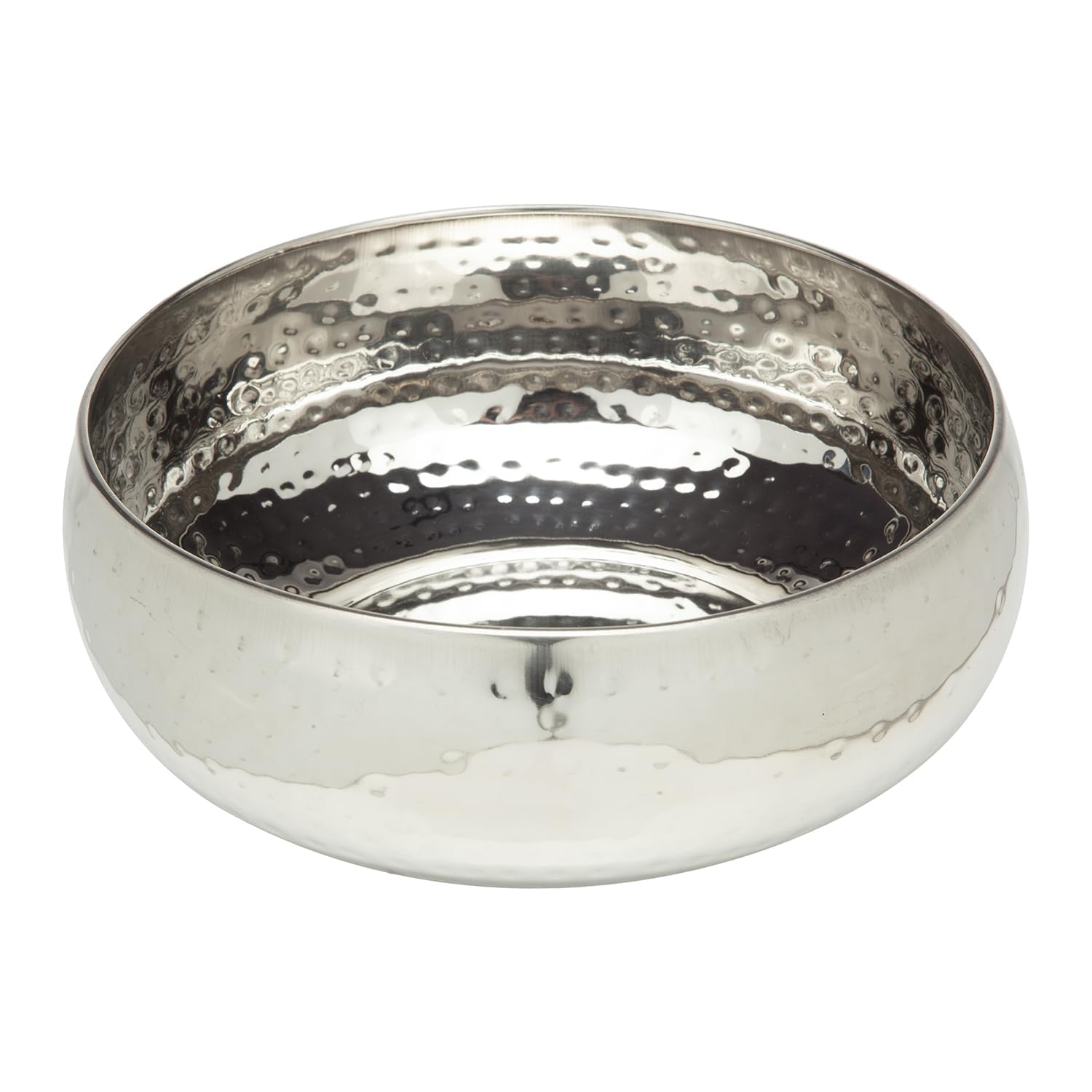 Gluman Stainless Steel Salad Bowl | Mixing Bowl for Baking, Salads, Cake Batter | Hammered Centerpiece Bowl | Multipurpose Mixing Bowl for Fruits/Salad/Snacks 10 Inch, 3500 ml | Silver