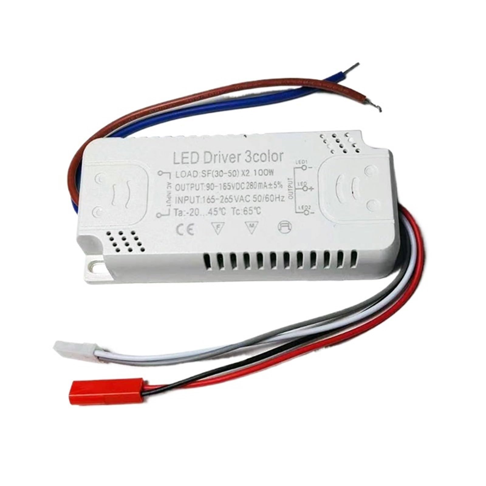 LAYMXNDIO 3Colors LED Driver 40-60W×2/60-80W×2 For Constant Current LED Strip Power Input AC165-265V 220mA Unit Lighting (Color : 30-50W-2, Size : 220V)