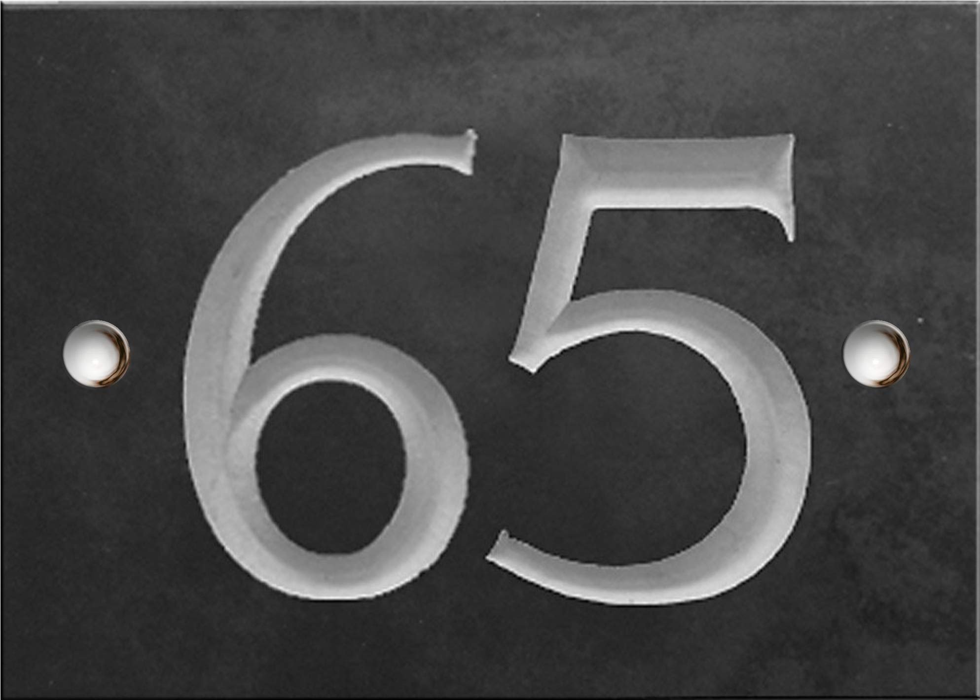 Engraved Slate House Number Sign - 1 to 99 (Select Your Number here) - Number 65 (Same Day Dispatch by 1st Class Post!!!)