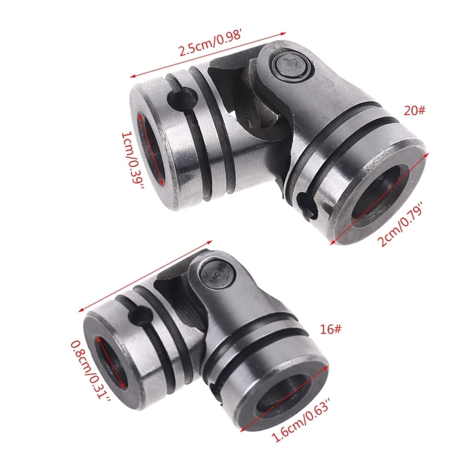 Accouplement à cardan rotatif, Coupleur de Joint universel direction, en acier inoxydable, diamètre 16-20mm(Diameter 16mm)