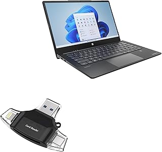 BoxWave Smart Gadget Compatible with Gateway Ultra Slim Note Book GWTC71427 (14.1 in) - AllReader SD Card Reader, microSD Card Reader SD Compact USB - Jet Black