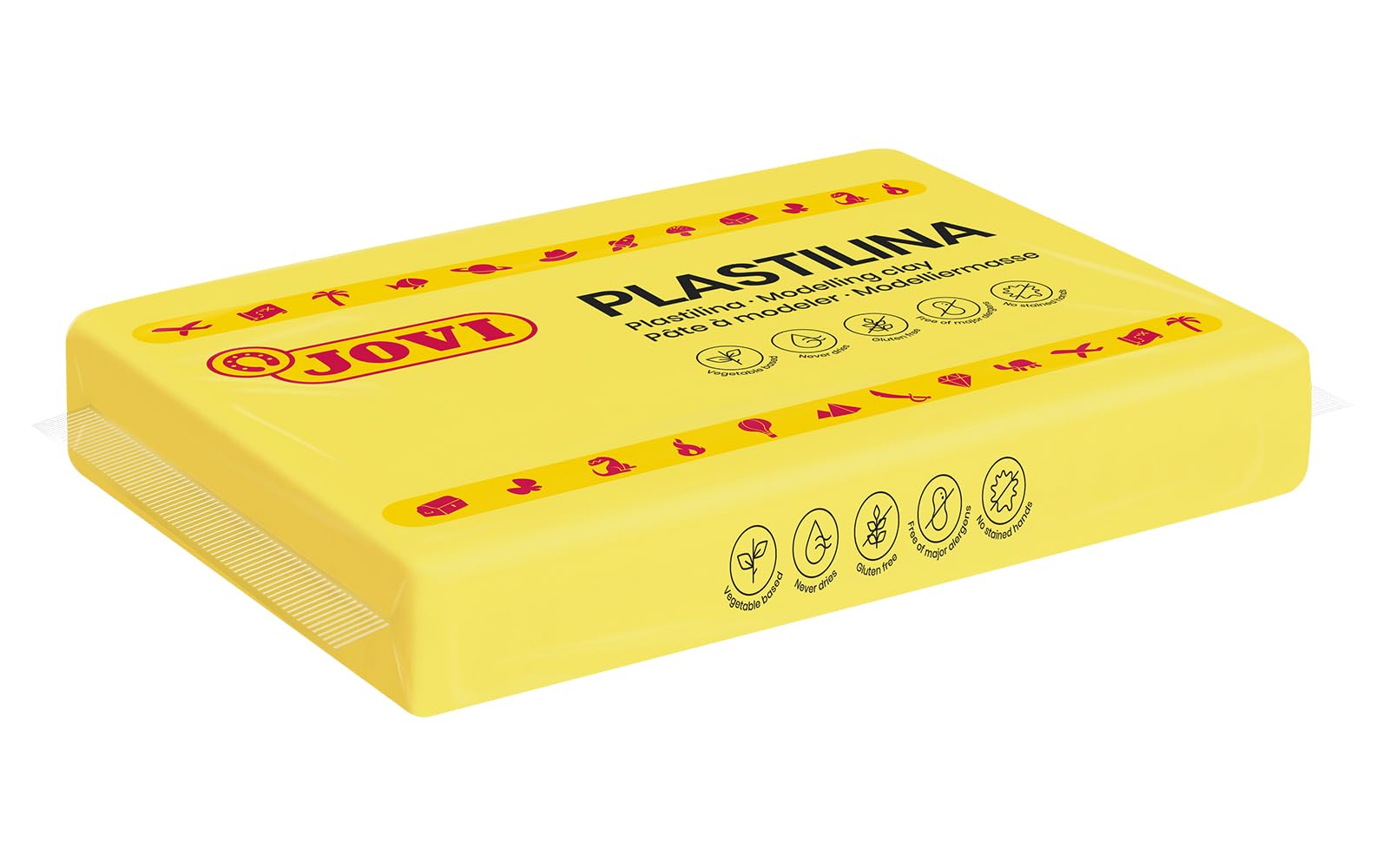 Jovi - Pudełko 100% roślinnego ciasta do zabawy, 15 x 350 gramów granulek, żółte, bezglutenowe (7202)