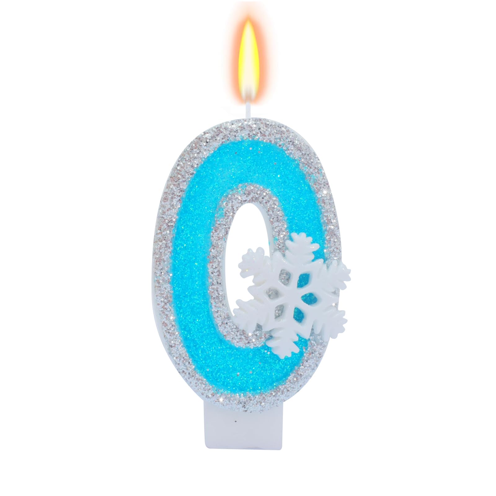 Decoraciones de fiesta de cumpleaños azul congelado, velas blancas con número de copo de nieve del 0 al 9, suministros de fiesta de cumpleaños para niños y adultos, suministros de fiesta de boda,