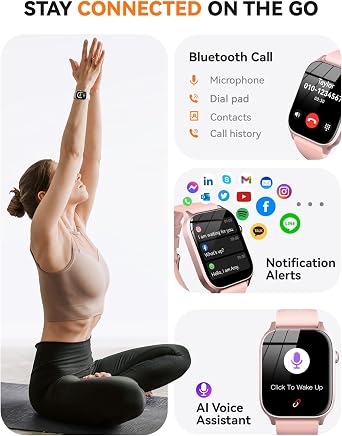 Smart Watch for Men Women- Answer/Make Call, 2024 IP68 Waterproof Fitness Tracker Watch with Heart Rate Monitor Sleep Step Counter Activity Smartwatch for Samsung Andriod iPhone iOS Compatible