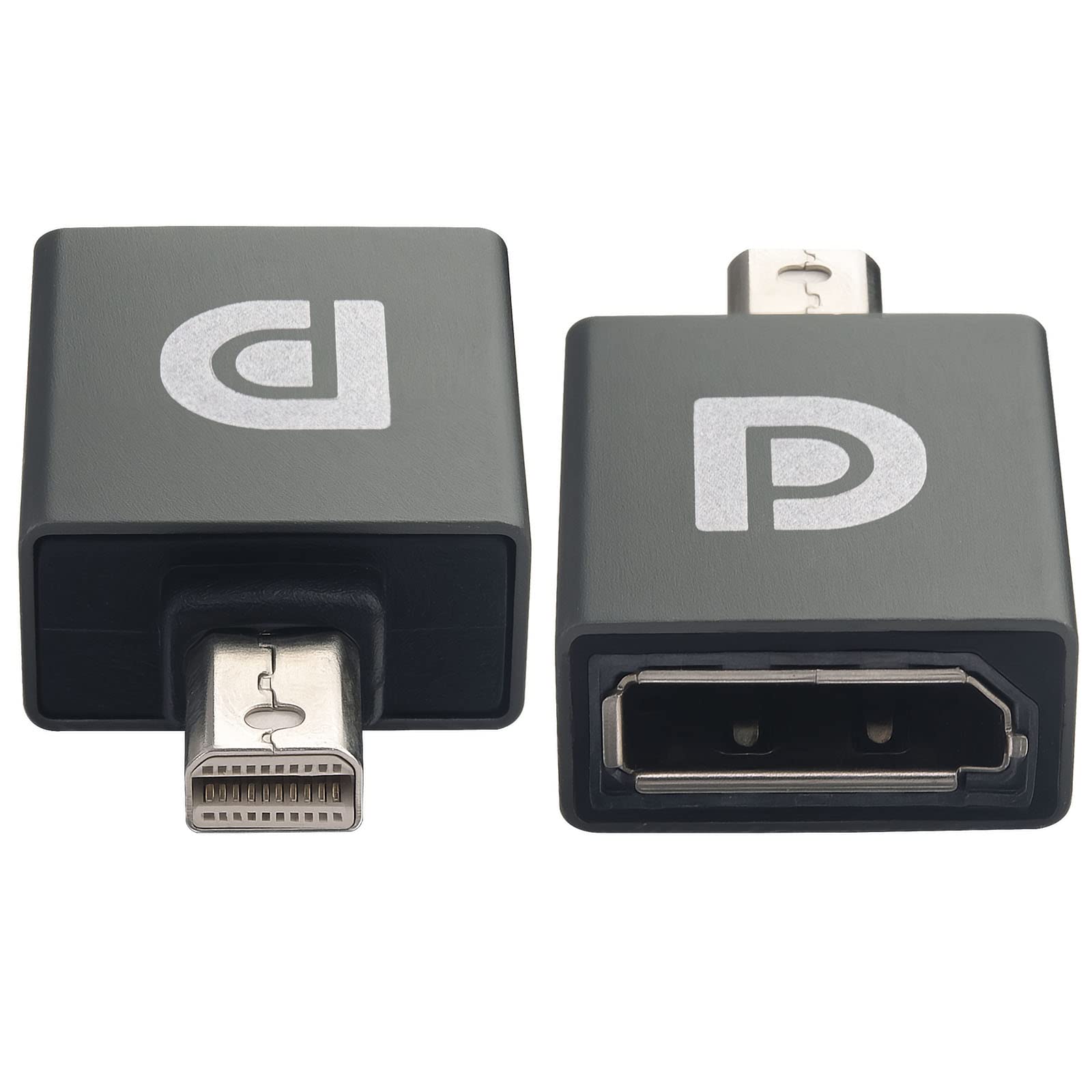 2 Pezzi Adattatore Mini DisplayPort Maschio A DisplayPort Femmina, 8K@60Hz, Alluminio Grigio, Plug-and-Play Per PC E Monitor - 3