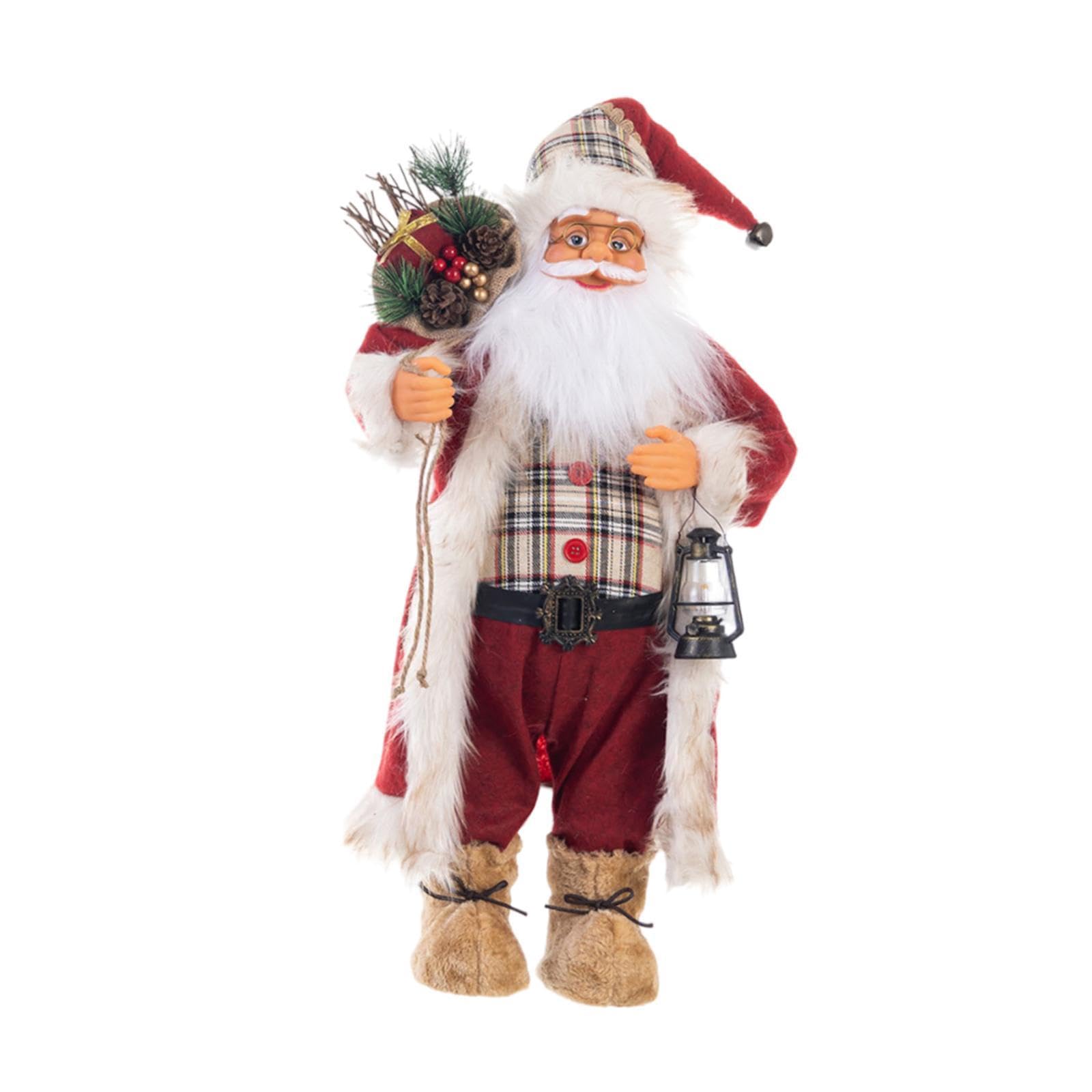Figura Decorativa Navideña, Muñeca de Colección Hecha de Tela Tejida a Mano, Ideal para La Sala de Estar Y El Hogar, Regalo, 60cm