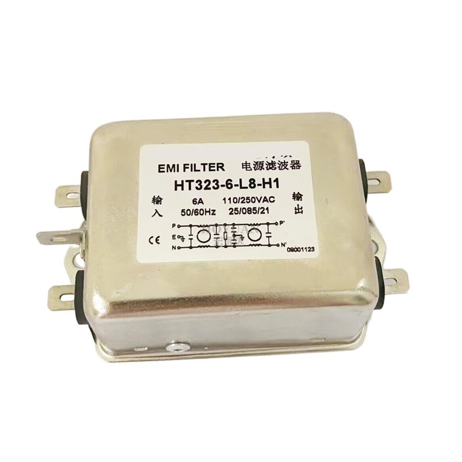 Anti-Interference 220V Power Supply Filter HT323-16-L8-H1 6A 10 20 30M4H5 Purification(HT323-6-L8-H1)