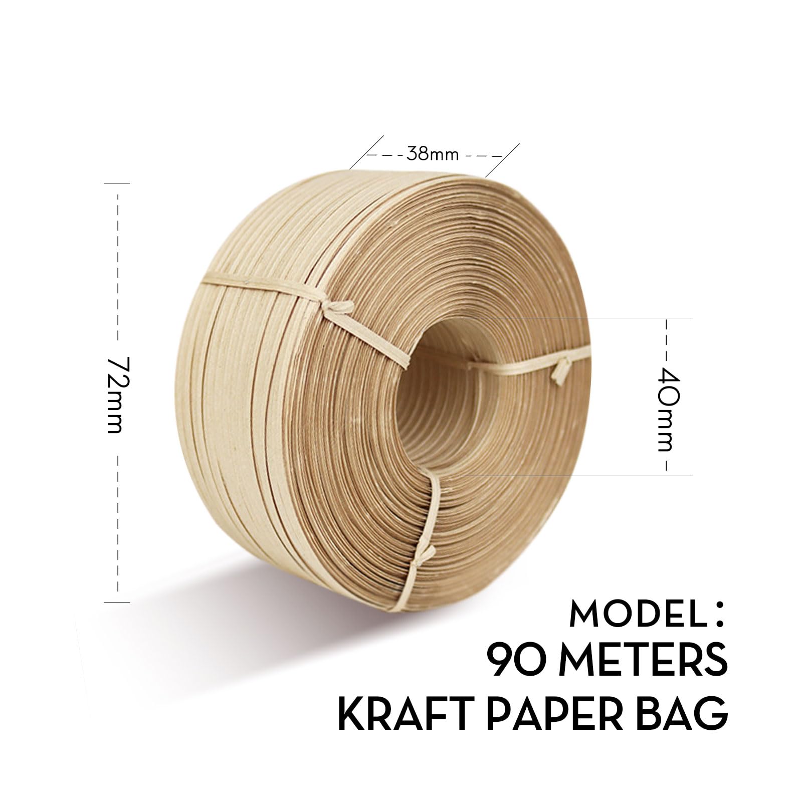 Rollo de Alambre de encuadernación Plana degradable de 90m x20 Rollos, Compatible con atadora eléctrica, Ideal para viñedos y huertos