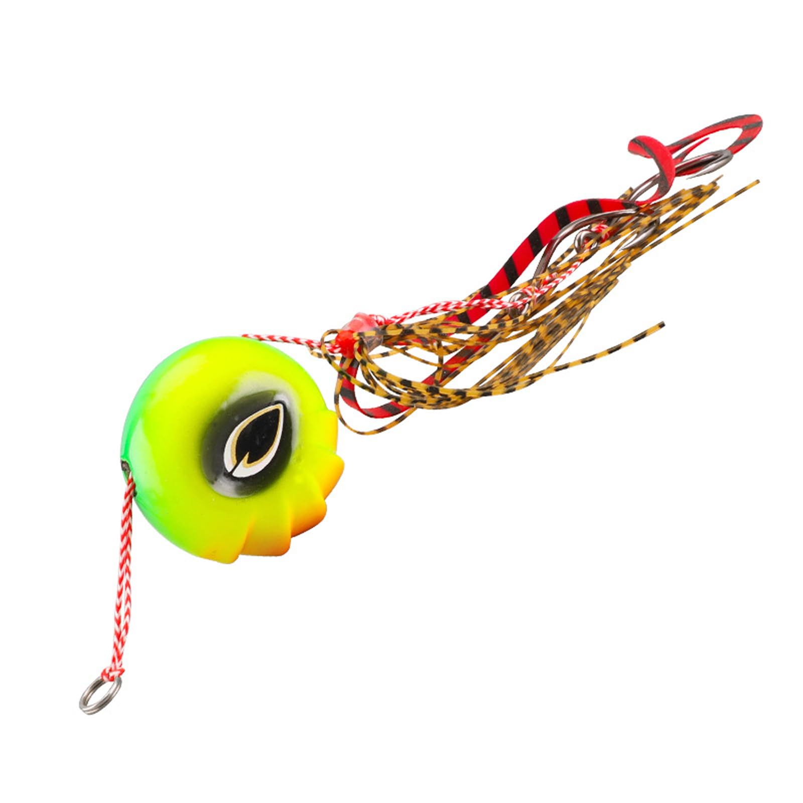 XIGACGEH 40g 60g 80g 100g Kabura Jigs Head Barbed Hook Artificial Jigging Fishing Lure Baits Rubber Skirt Saltwater Fishing Glow Baits