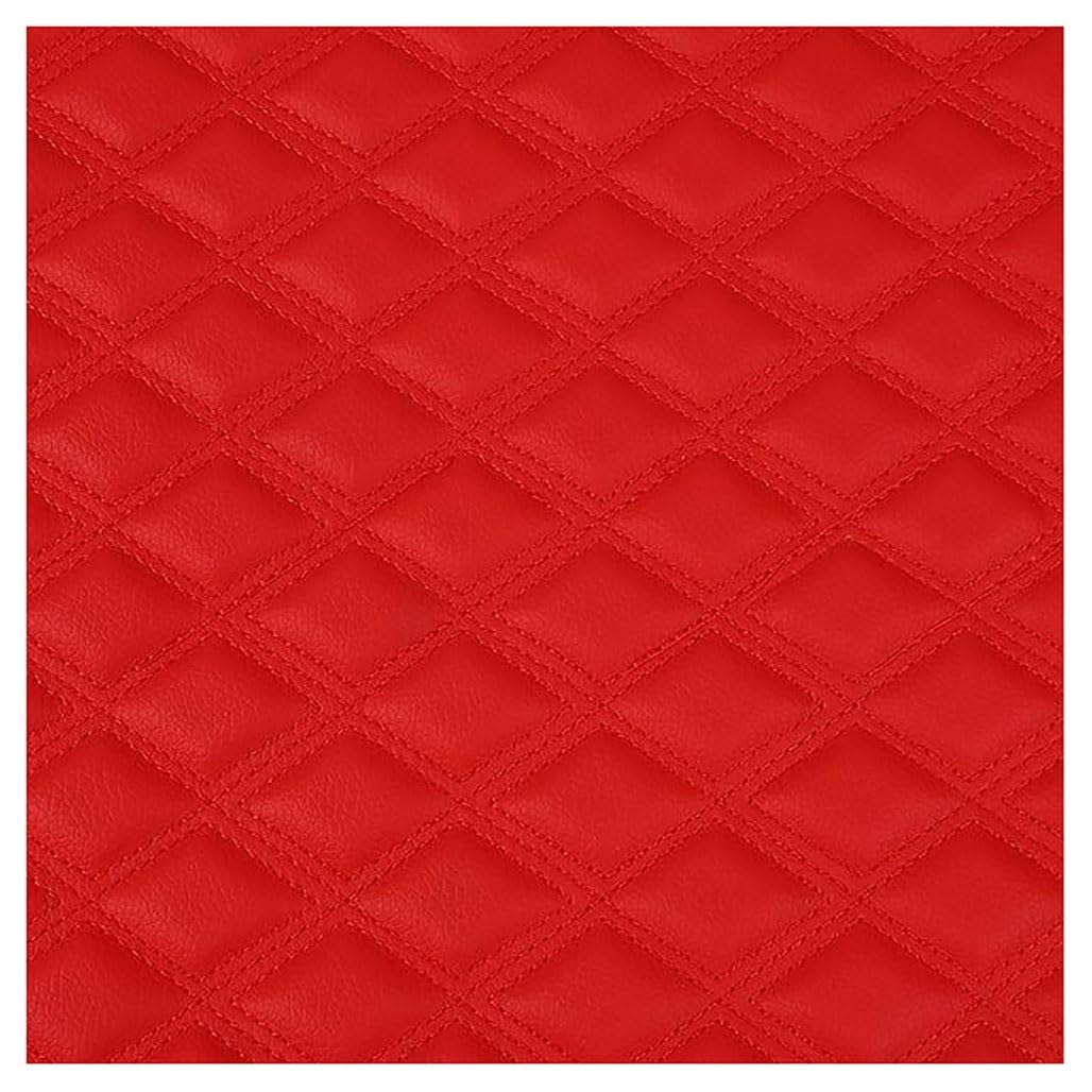 Cuir synthétique de rembourrage haut de gamme rouge matelassé - 7