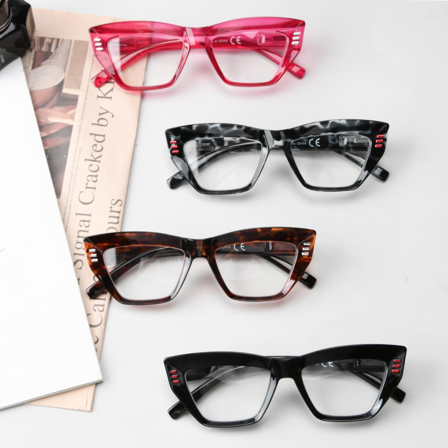 Eyekepper 4-Pack Bifocal Reading Glasses for Women Cateye Bi-focal Readers