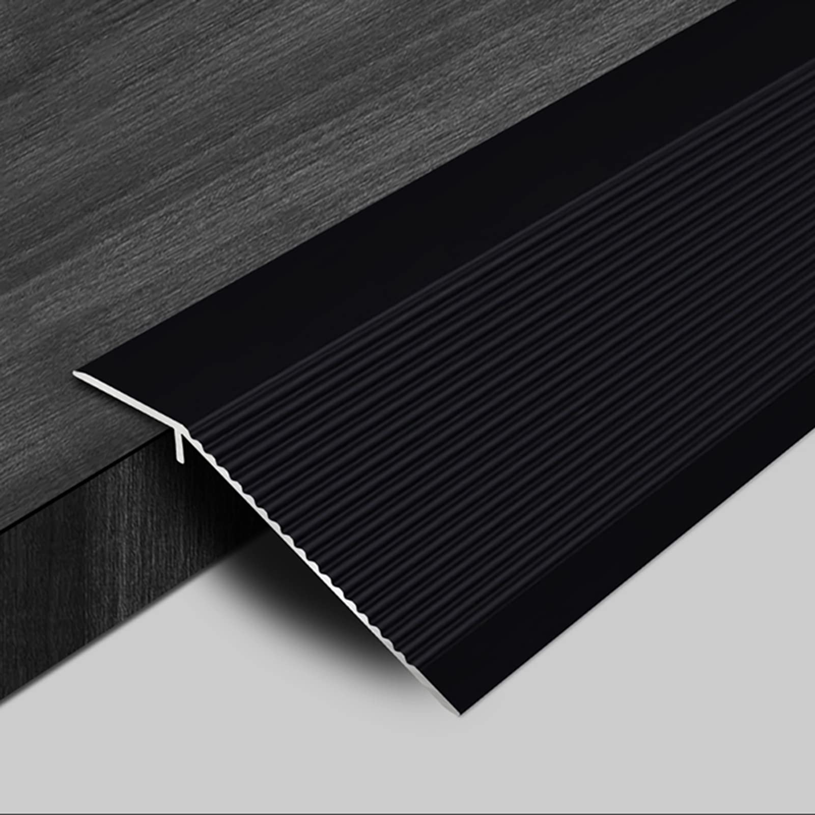 Aluminum Alloy Gap Covering Joining Strips,Transition Strip Doorways Threshold Reducer Edging Trim Strip, Smooth Transition Threshold Strips, Height Difference(Black)