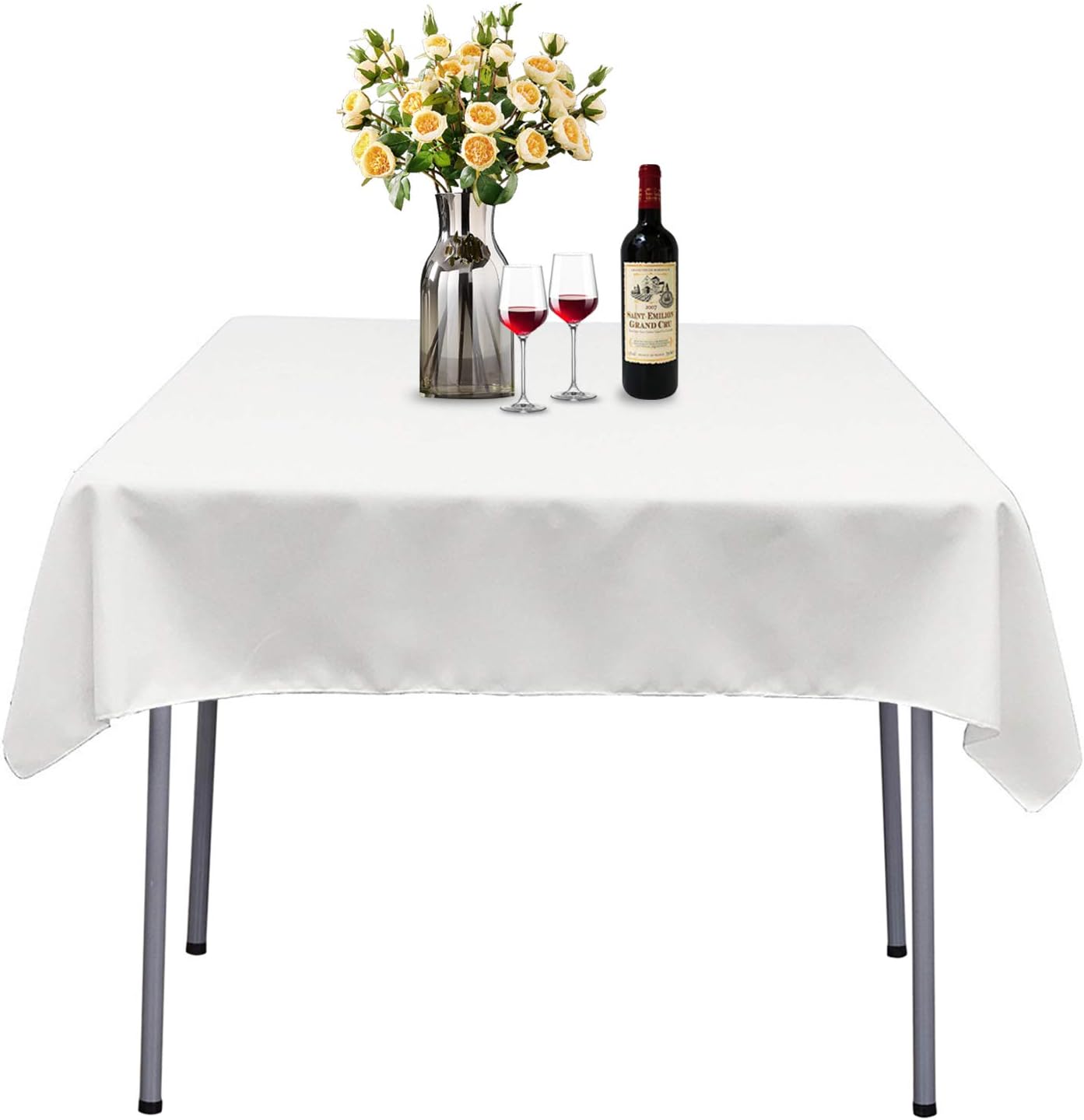 ABCCANOPY Square Tablecloth 54 x 54 Inch Square Table Cloth for Square or Round Tables in Washable Polyester Great for Wedding Party Restaurant Party Buffet Table