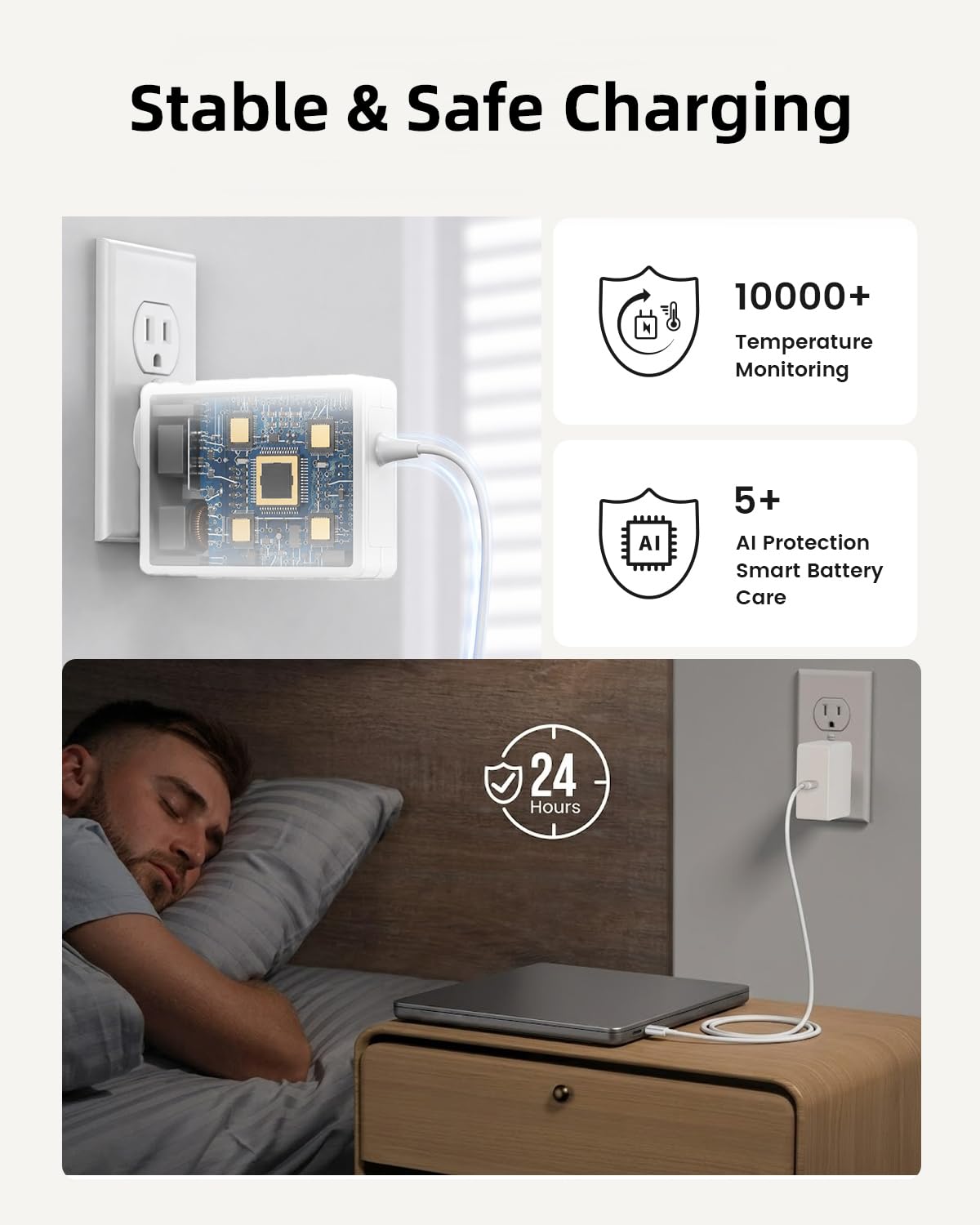 Superer Caricabatterie rapido pieghevole USB-C da 100 W 90 W, adatto per laptop LG Gram Pro 17Z90TR 17Z90SP 16Z90TR 16Z90SP, per Samsung Galaxy Book3 Ultra NP960XFH, per MacBook Pro, DJI, e altro