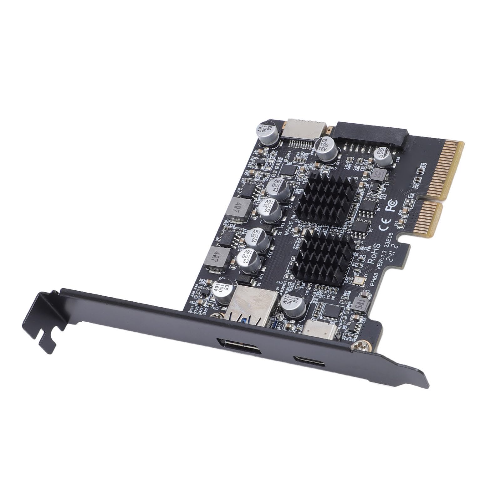 LAISANIM PCIe3.0 to USB3.2 Expansion Card Adapter - 10Gbps Speed with PCIe3.0 Compatibility, USB3.2 Gen2 Ports, Type C and Front Type E for Desktop Computers