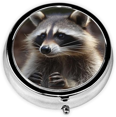 Miniatura 1 de Pastillero de mapache con 3 compartimentos, estuche portátil para píldoras de medicina, organizador para monedero, bolsillo, regalo de viaje