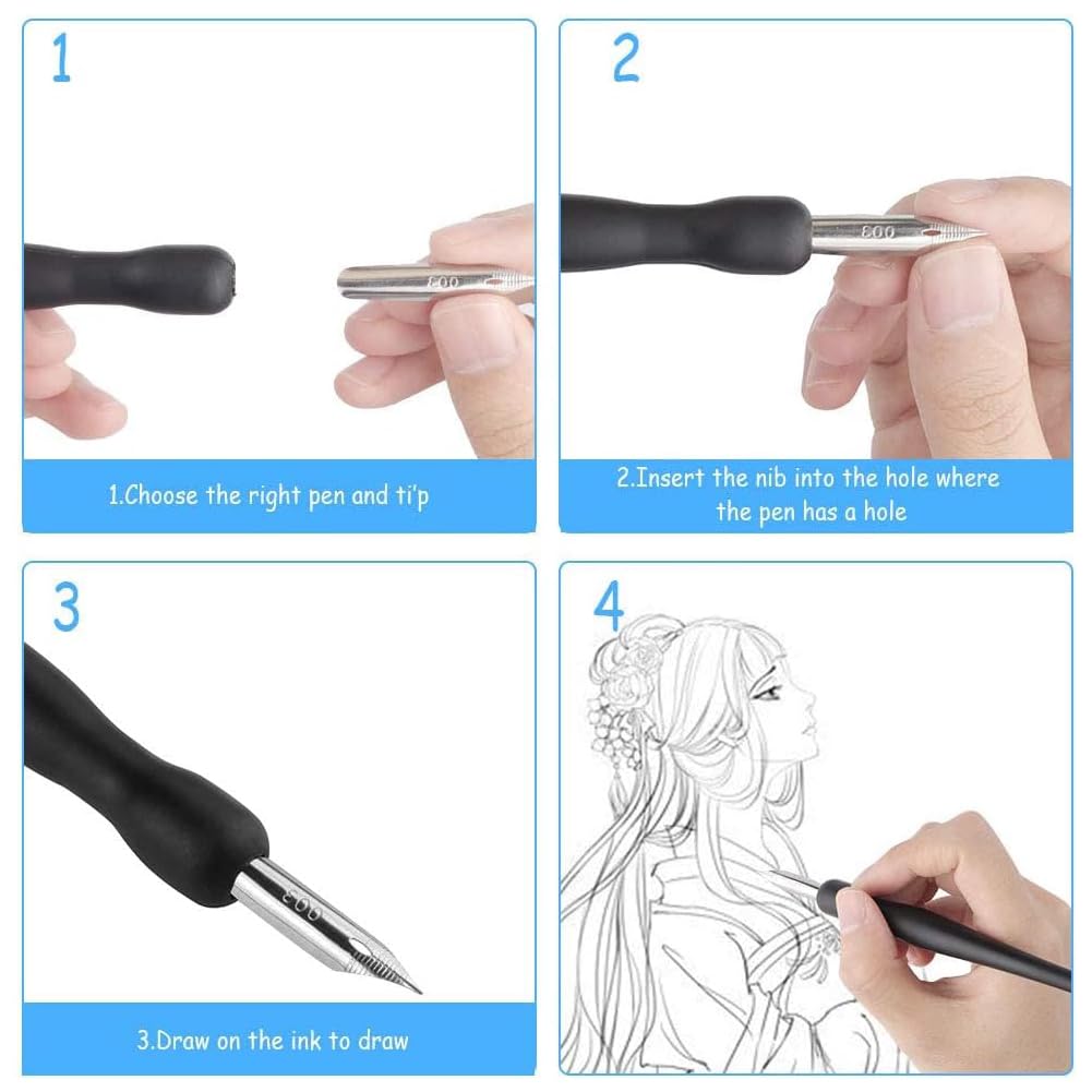 Set Pennini per Calligrafia Manga - Penne a Immersione per Disegno Artistico