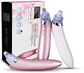 Removedor de Cravos Extrator Sugador Espinhas Poros Cleaning Acne a Vácuo Elétrico Aparelho Sucção Dermobrasão Recarregável USB Portátil Peeling Limpeza Facial Aspirador Cuidados Rosto Nariz Máquina Espremedor Tirar Cravos FAZING (Rosa)