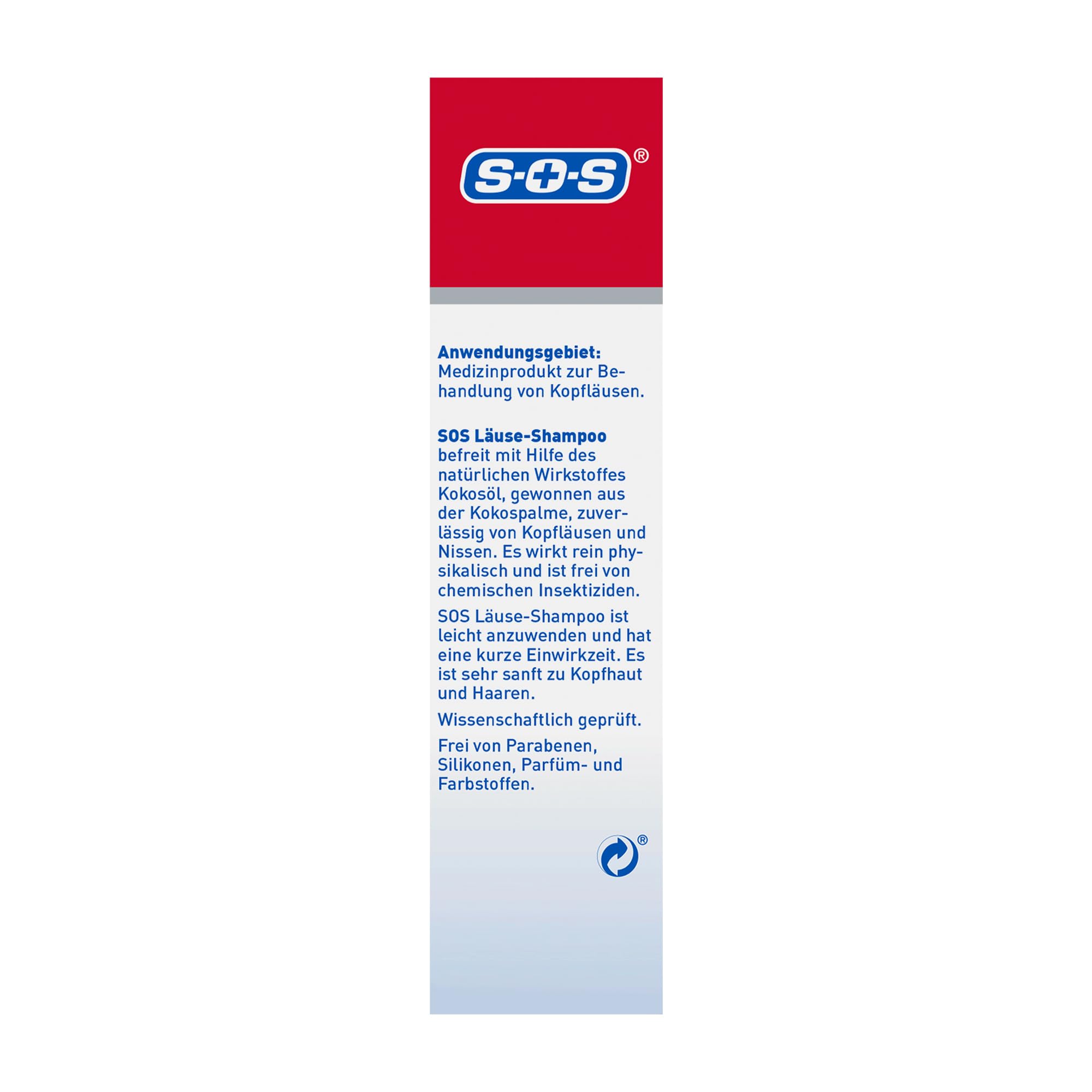 SOS Läuse Shampoo | Beseitigung von Nissen + Kopfläuse | mit natürlichem Wirkstoff für Kinder ab 3 J. + Erwachsene | Läusemittel Haare | 2x100ml
