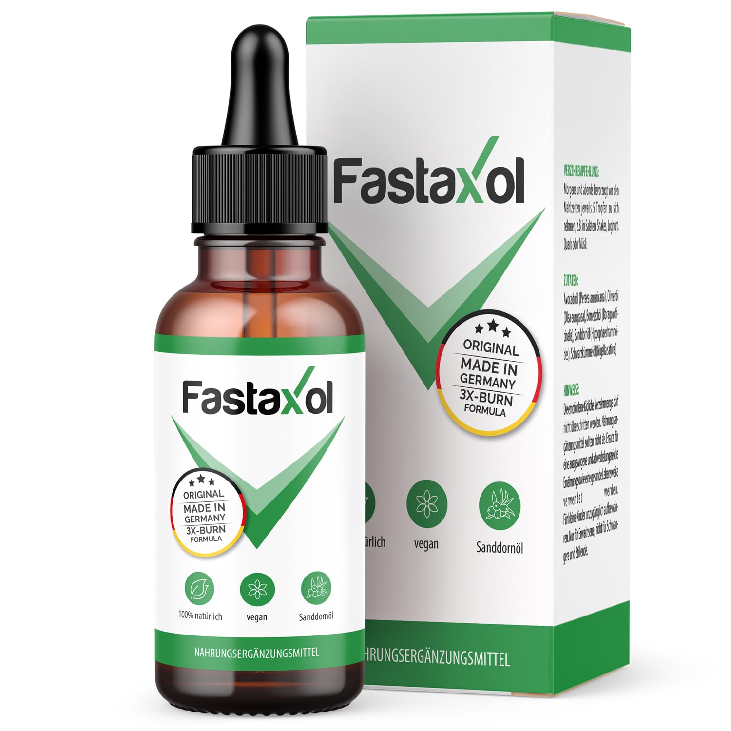 Fastaxol Öl-Komplex Tropfen | mit Avocadoöl, Olivenöl und Borretschöl | einfache Anwendung | Inhalt 30 ml 1x