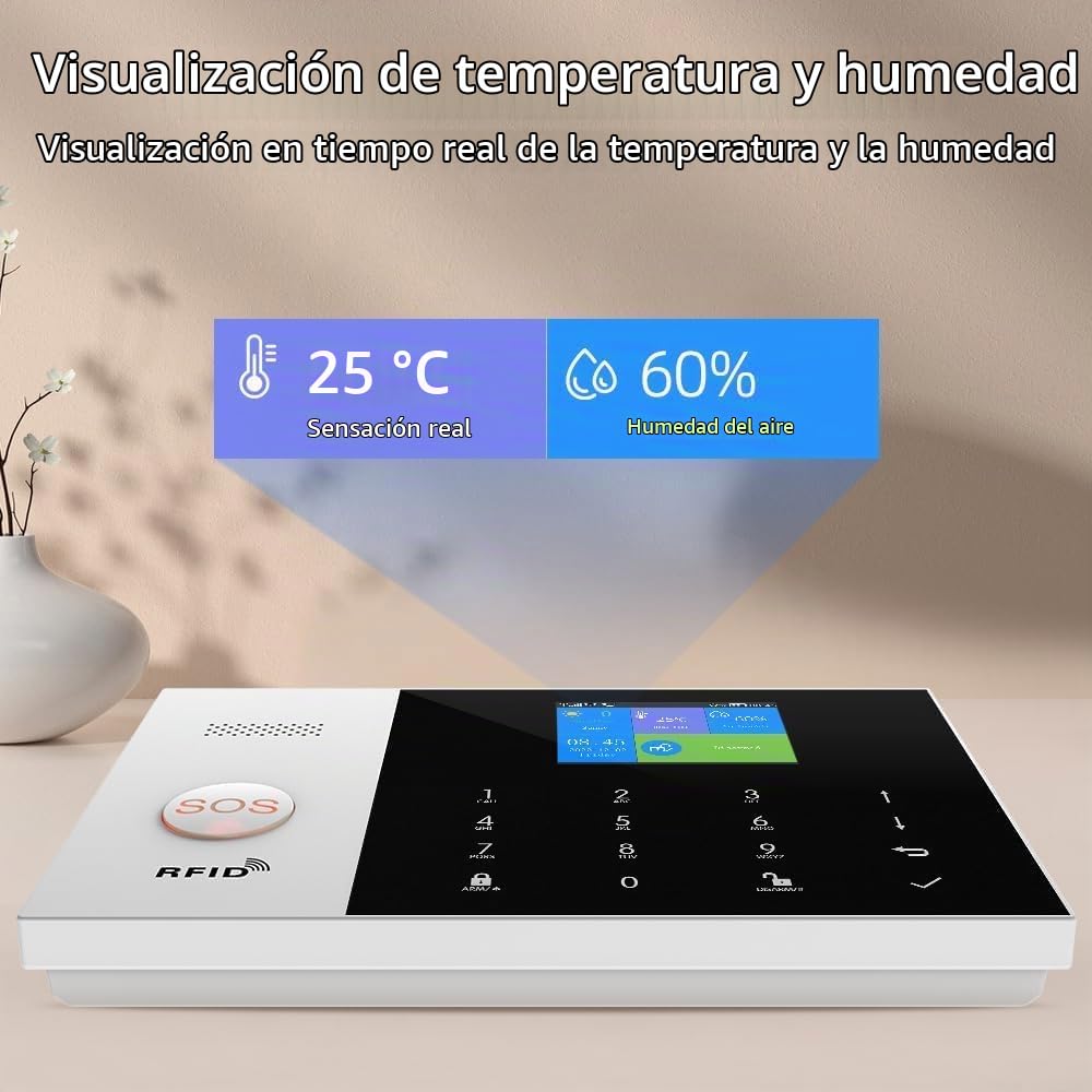 Kit de alarma de seguridad para el hogar inteligente, sistema de alarma para el hogar WiFi inalámbrico con sirena, sensor de movimiento PIR, controles remotos, sensor de ventana/puerta(kit de 24 pieza