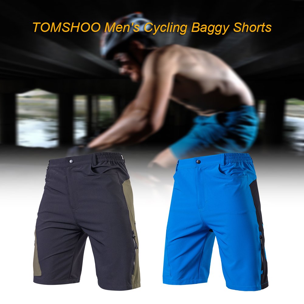 TOMSHOO Short de VTT pour Homme avec Rembourrage 3D et 4 Poches pour Sports de Plein air et Cyclisme